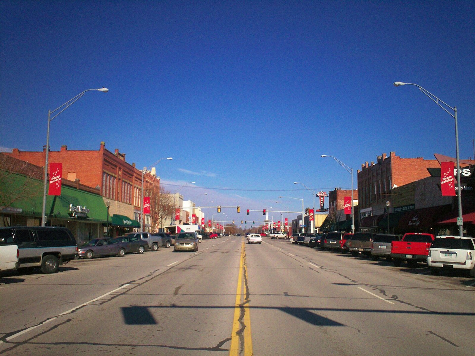 Main Street storefronts in the Rose District of downtown Broken Arrow, Oklahoma