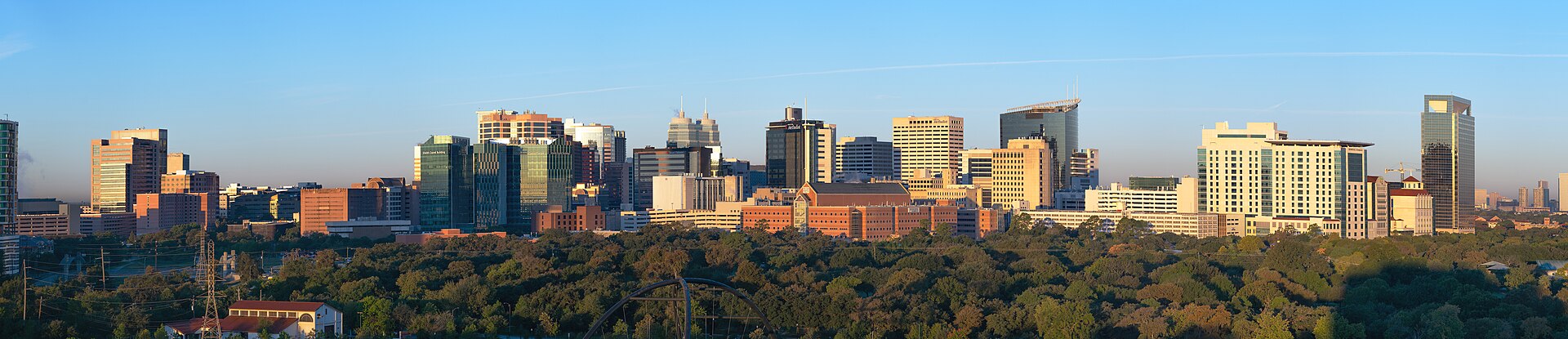 Texas Medical Center skyline in Houston at sunrise
