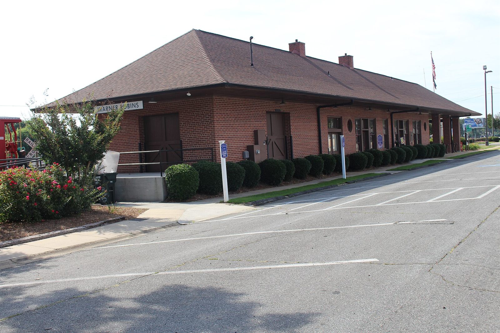 Historic red-brick train depot in downtown Warner Robins, Georgia